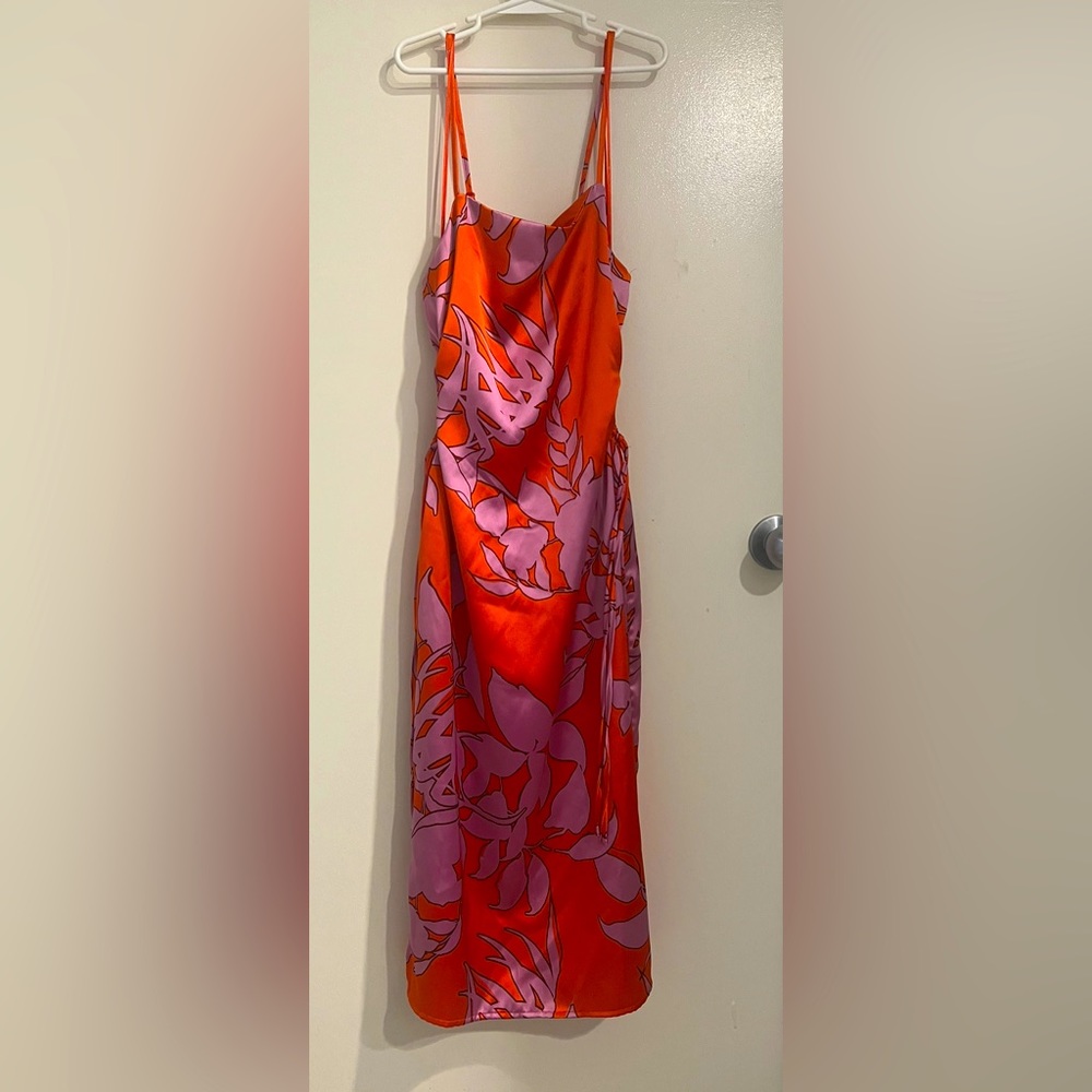 Orange  Floral Dress